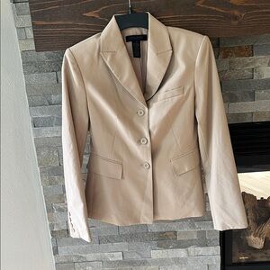 The Limited Cream Tan Blazer Jacket Tailored Fit Notched Lapels